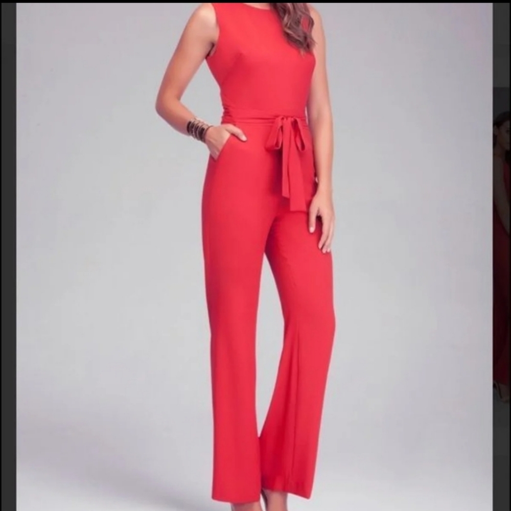 Bebe Orange Back Cut Out Jumpsuit